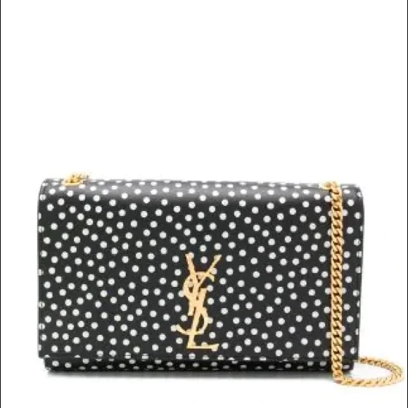 YSL Kate monogram polka dot black/cream shoulder bag ✨ final price ✨ 🎉HP🎉 - Picture 2 of 15